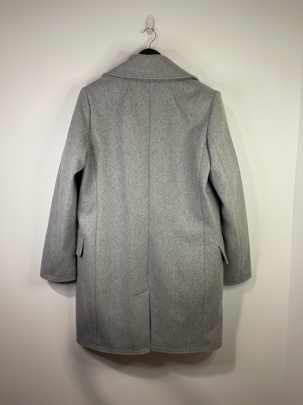 Banana Republic Light Gray Double-Breasted Pea Coat - Picture 7 of 12